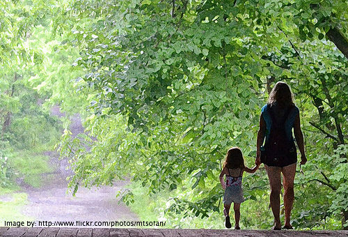 mum walking with daughter mum walking with daughter
